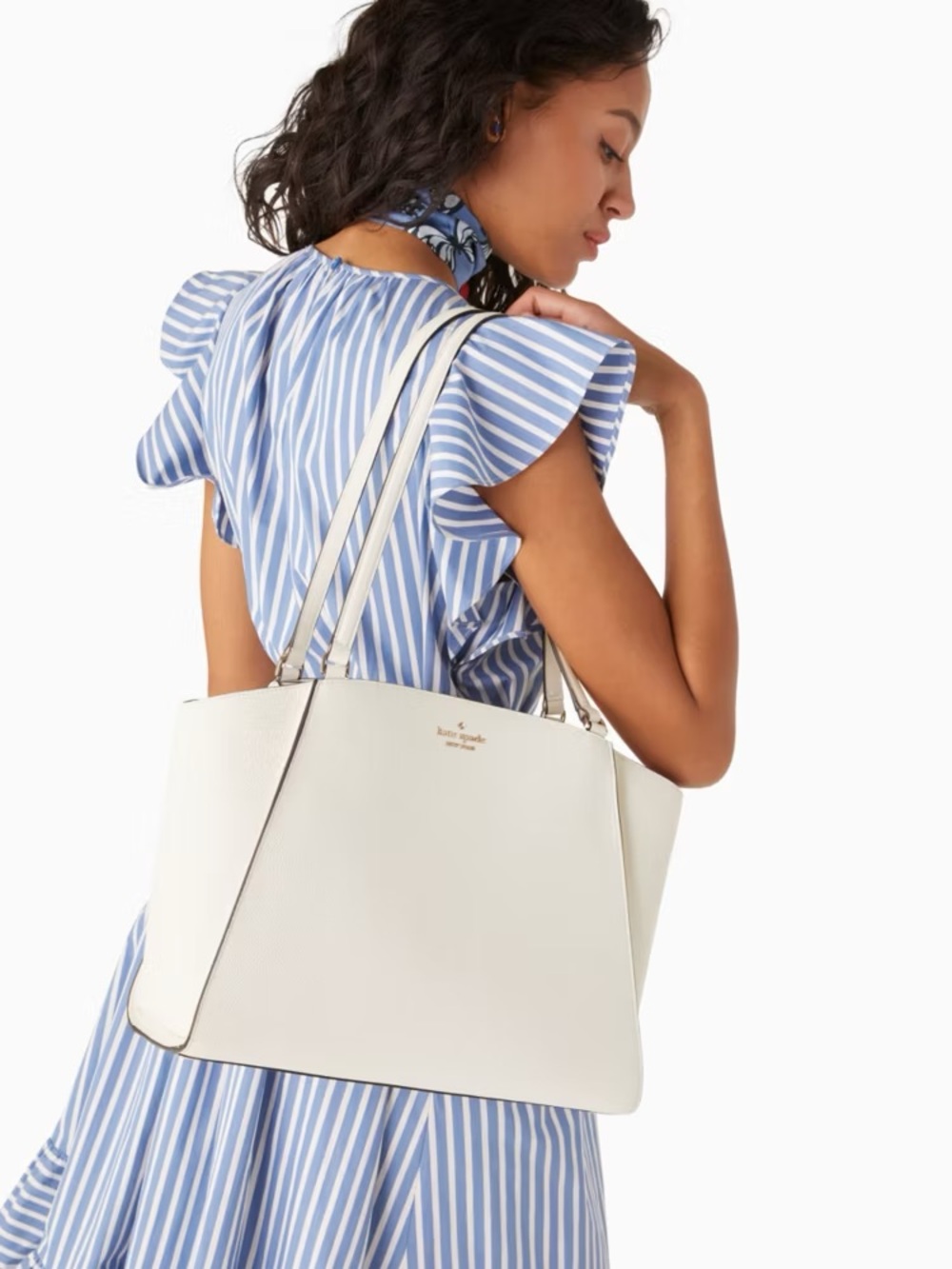 kate spade | Cream Brim Laptop Tote K9441